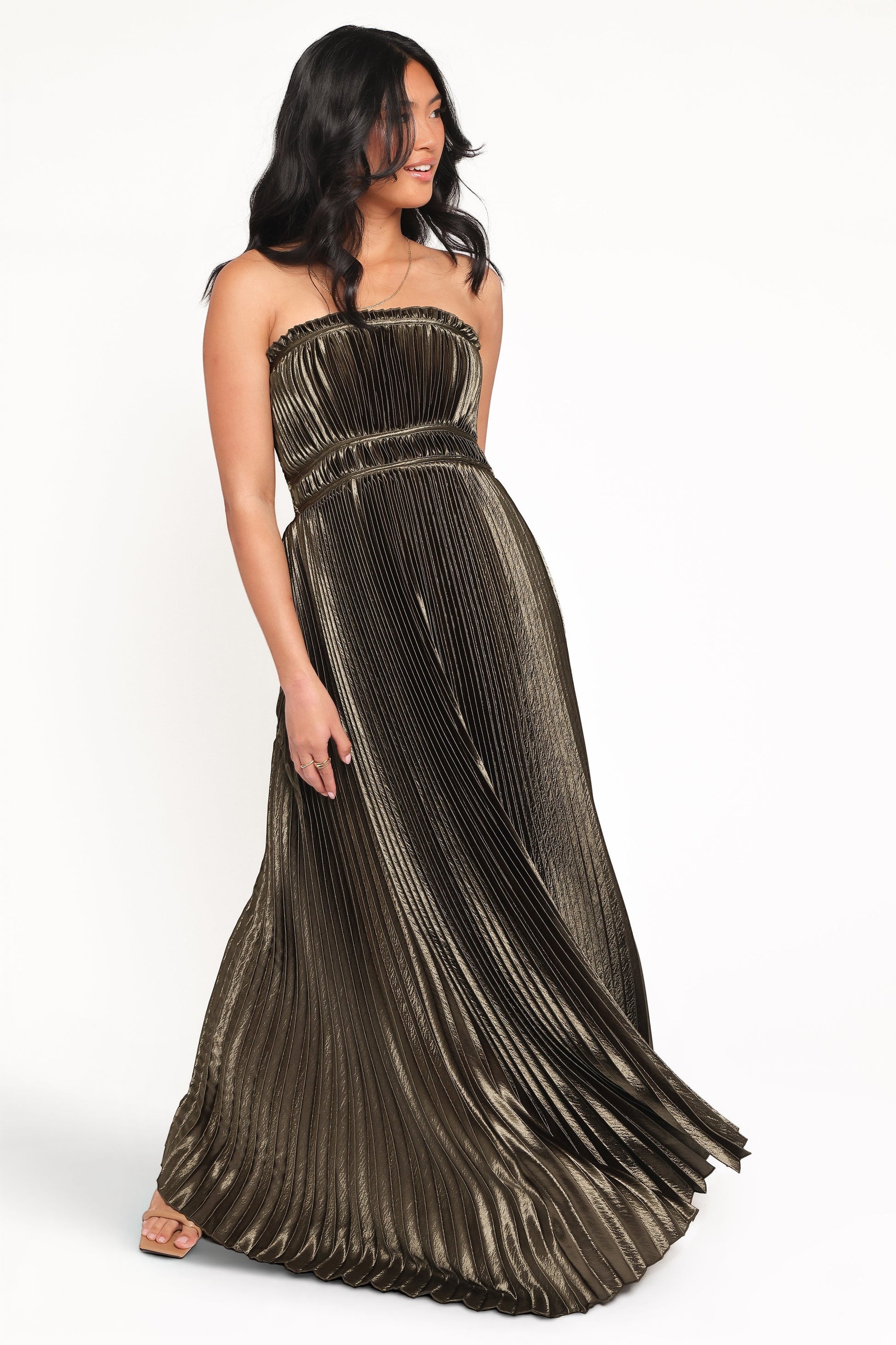 Robe de soirée longue bustier – Olive - Valerelle