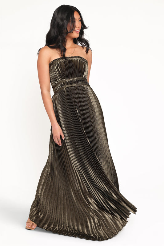 Robe de soirée longue bustier – Olive - Valerelle