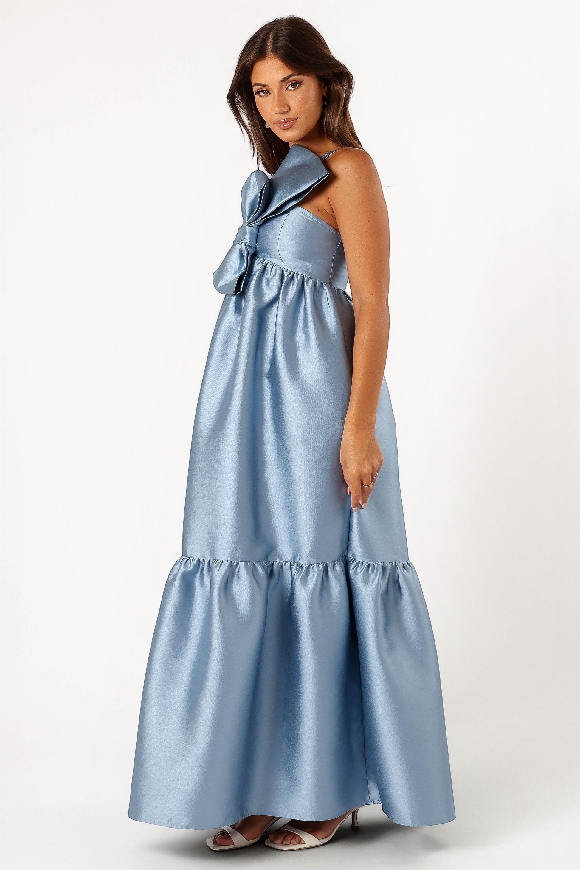 Robe de soirée longue à nœud – Bleu - vue 4 - Valerelle