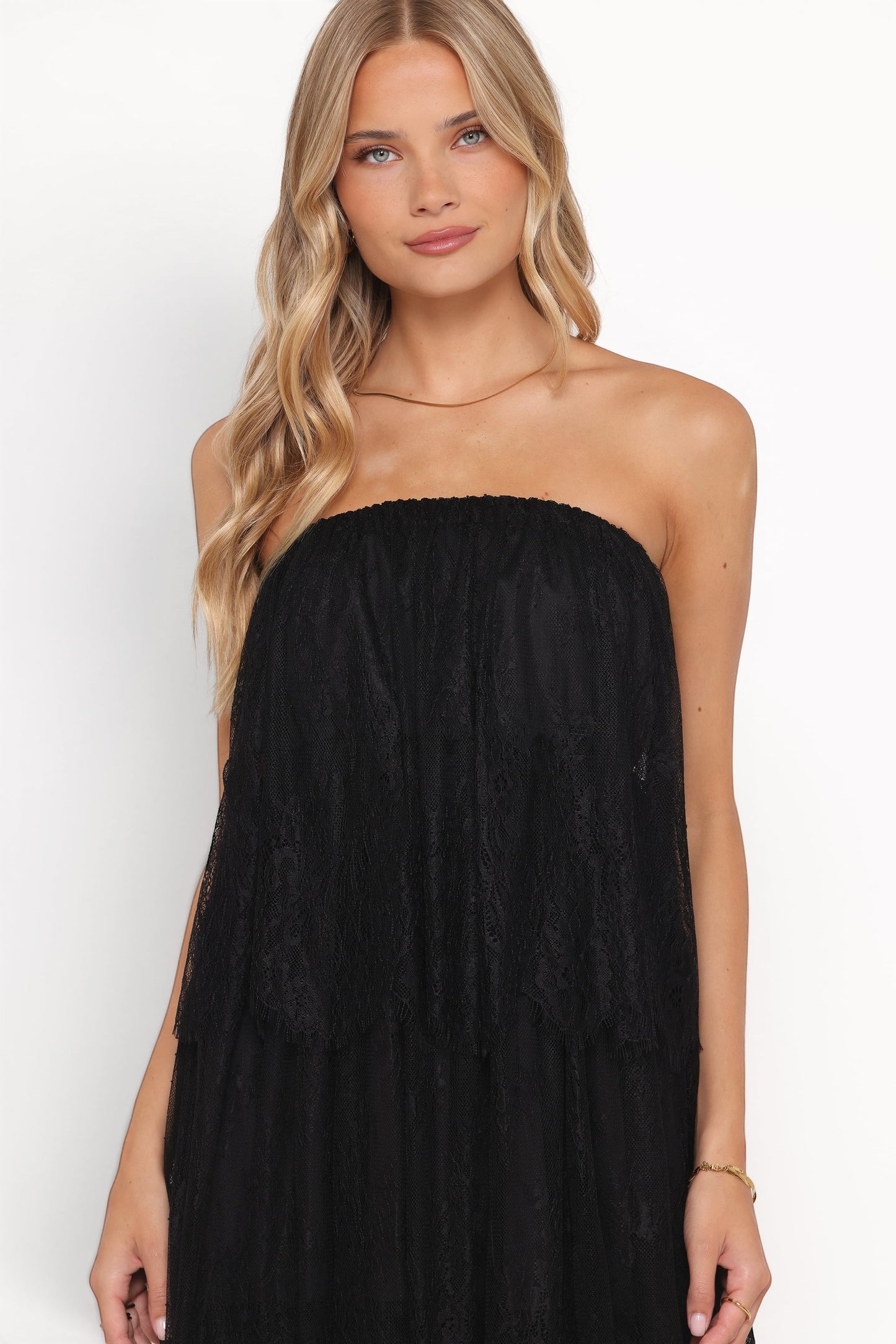 Robe de soirée longue en dentelle – Noir - vue 3 - Valerelle