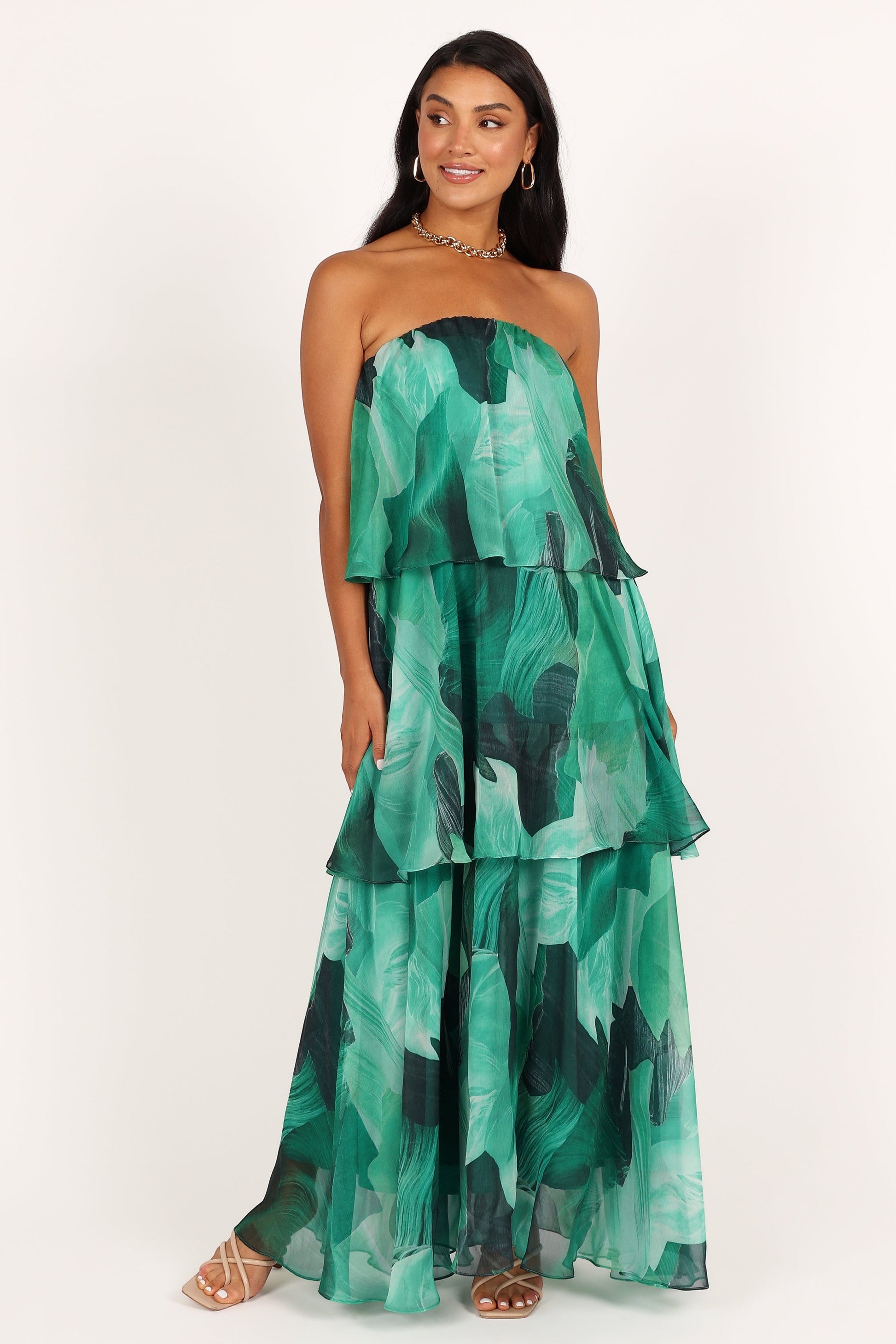 Robe de soirée longue bustier – Imprimé floral - vue 3 - Valerelle