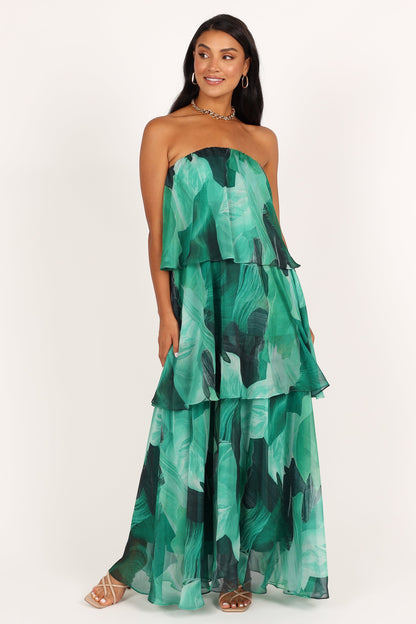 Robe de soirée longue bustier – Imprimé floral - vue 3 - Valerelle